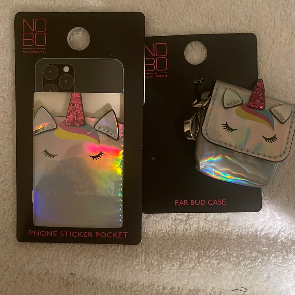 Phone sticker pocket and ear bud case